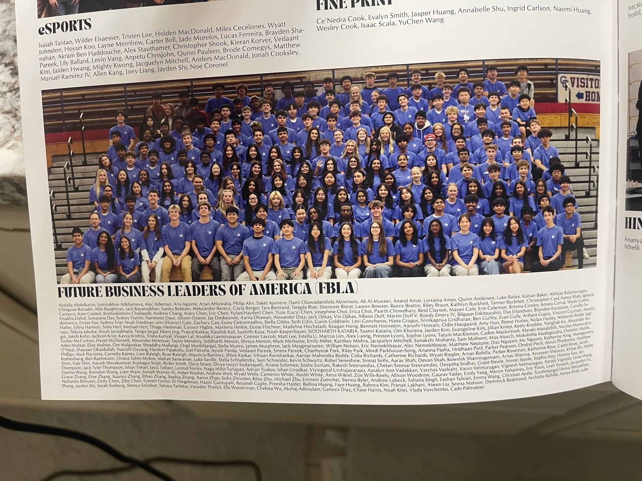 Yearbook page for Future Business Leaders of America.